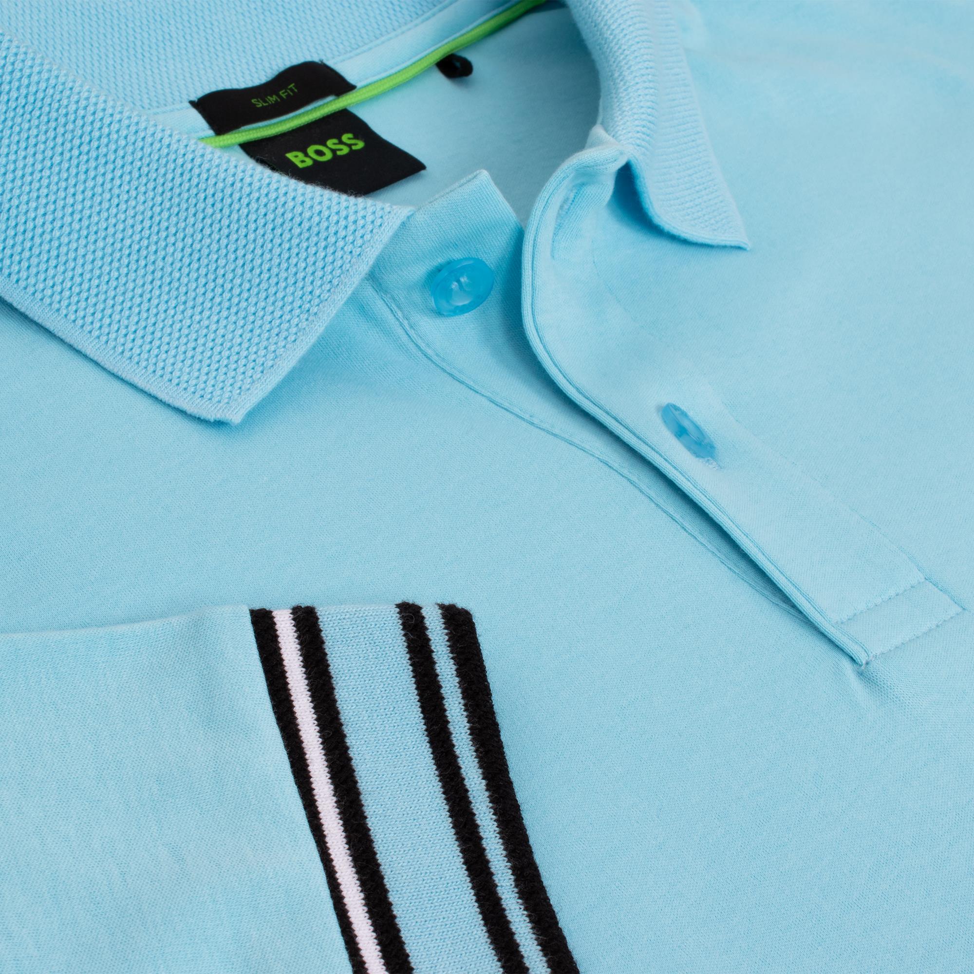 Boss Polo Zone Mens Polo Shirt Light Pastel Blue